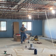 Wiring for new lights in the Preschool classroom